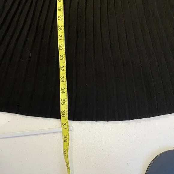 Ganni Anthropologie Jacquard Jersey Knife Pleated Dress Black White Size Medium - Picture 14 of 14